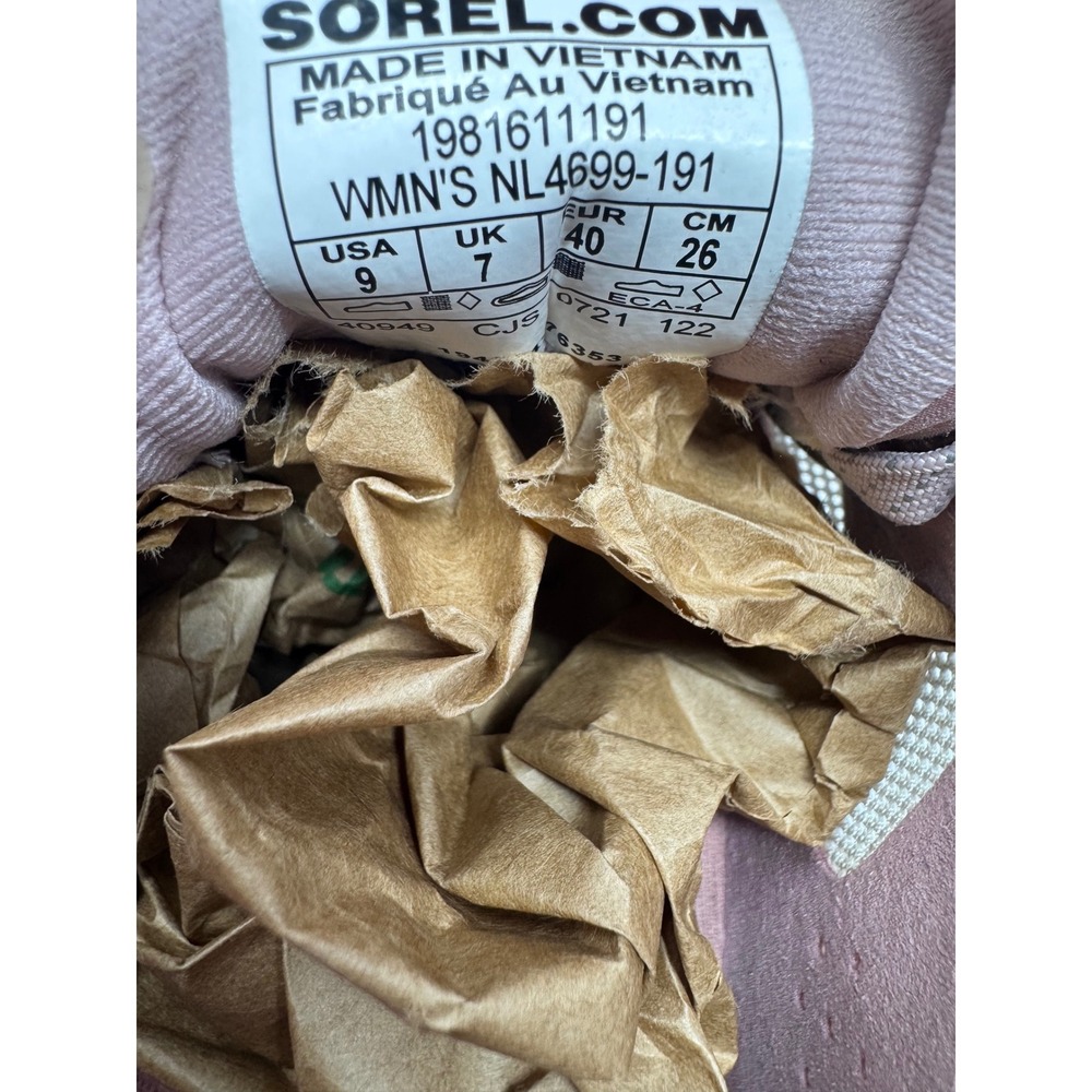 Sorel Kinetic Impact II 🩷chunky Lace Sneakers Chalk Pink Ice athletic Womens 99 - Picture 6 of 9